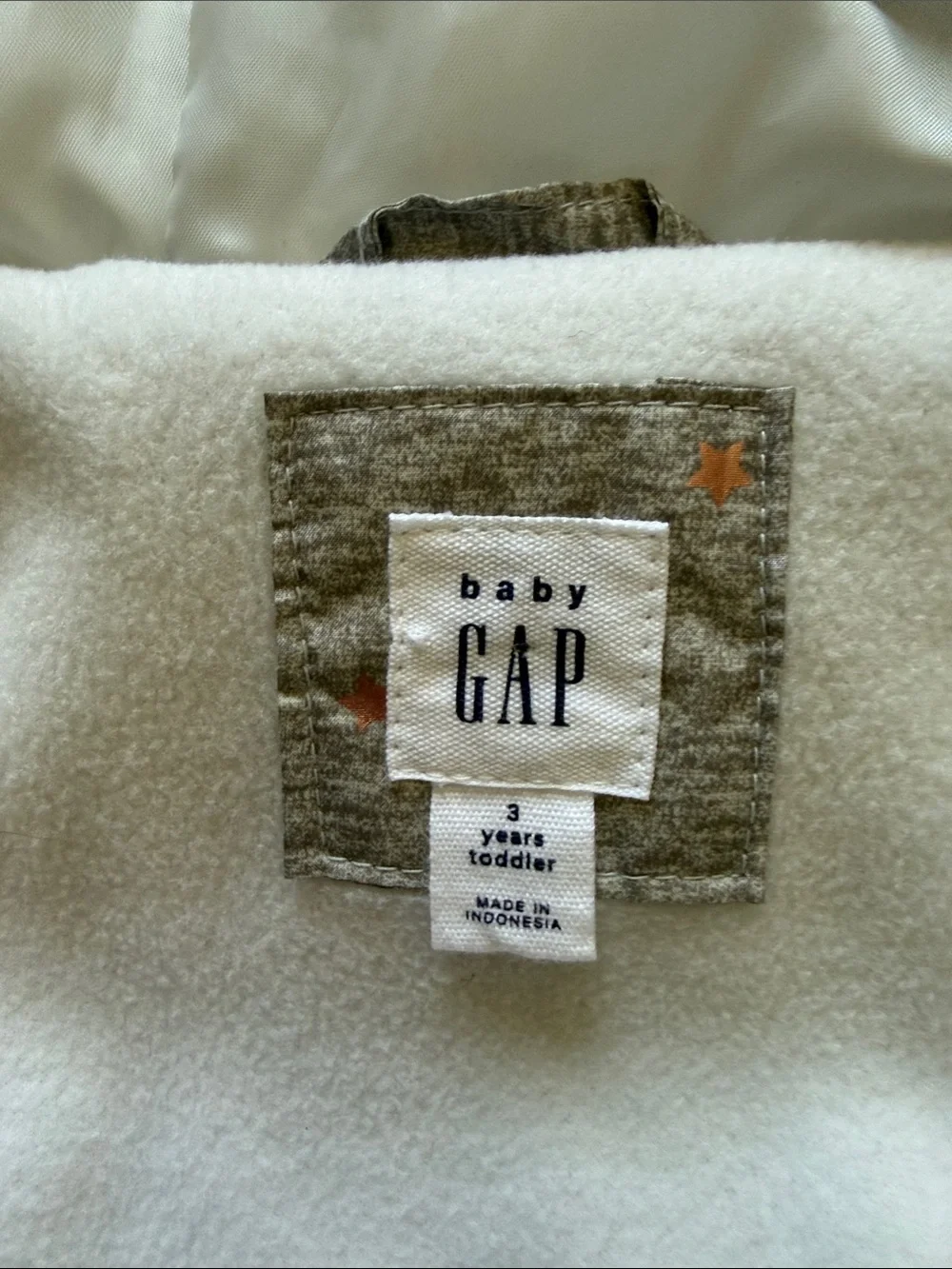 Baby GAP 🩶GRAY WITH ROSE-GOLD STAR ACCENTS🩶 3 YRS TODDLER PUFFER COAT 🌟EUC🌟